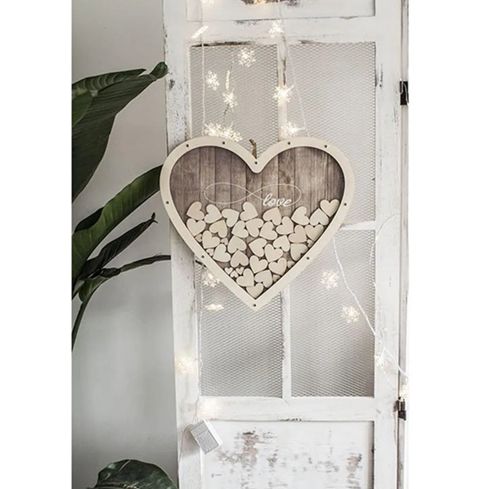 Heart shape Wedding guest book Decoration Rustic Sweet Heart Drop box Wedding drop box 3D Guestbook wooden PAPARTDIY design