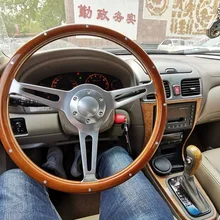 1" 15 дюймов/38 мм Классический красное дерево зерна коричневый отделка глухая заклепка руль с роговой кнопкой