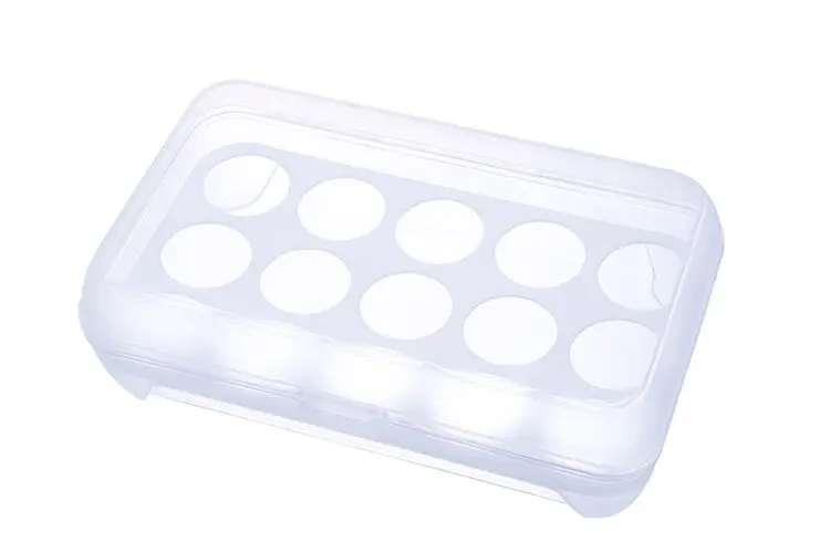

Plastic Kitchen Fridge Food Egg Storage Box Container Organizer Holder 15 Grid