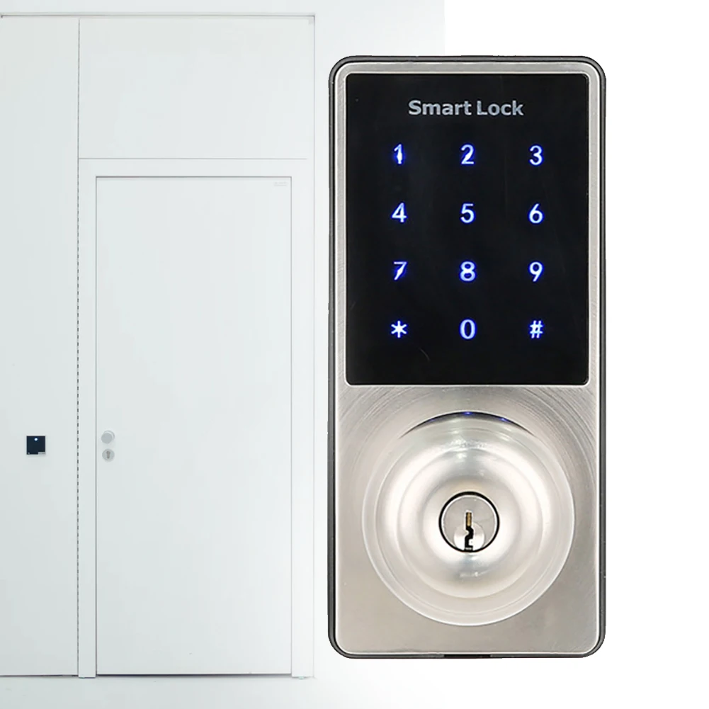 

Touch Screen Mechanical Key Zinc Alloy Home Security Quick Unlock Password Keypad Bluetooth Door Lock Electronic APP Control