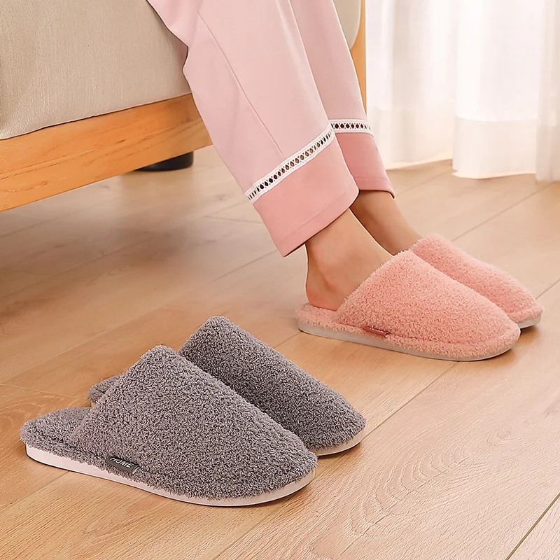 ASIFN Men Slippers Indoor Autumn Winter Suede Soft Bottom Warm Home Female Slipper Couple Thick Bottom Chinelo Masculino