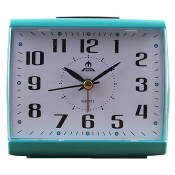 

Modern Small Alarm Clock Night Light Battery Wake Up Snooze Alarm Clock Bedside Silent Zegary Quartz Lamp Desk Decoration AE50AC