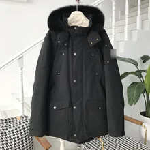 [ D] зимний теплый полезный продукт, толстый пуховик с капюшоном из лисьего меха LEEPAG, Мужская 2356