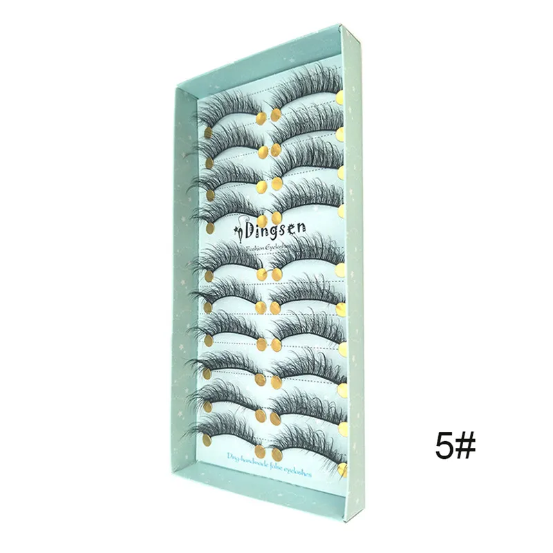 3D-70 10 пар 3D suave Faux Mink pelo pestaunas postizas cruzadas pestavienas esponjosas 6 estilos extensión ojo maquillaje herramientas - Цвет: 3D-70