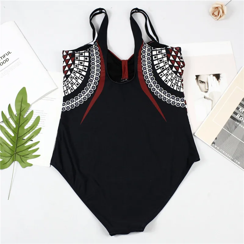 One Piece Swimsuit Plus Size Padded Bikini Set Peacock Women's High Waist Triangle Thong Brazilian Swimwear Retro Bathing Suit