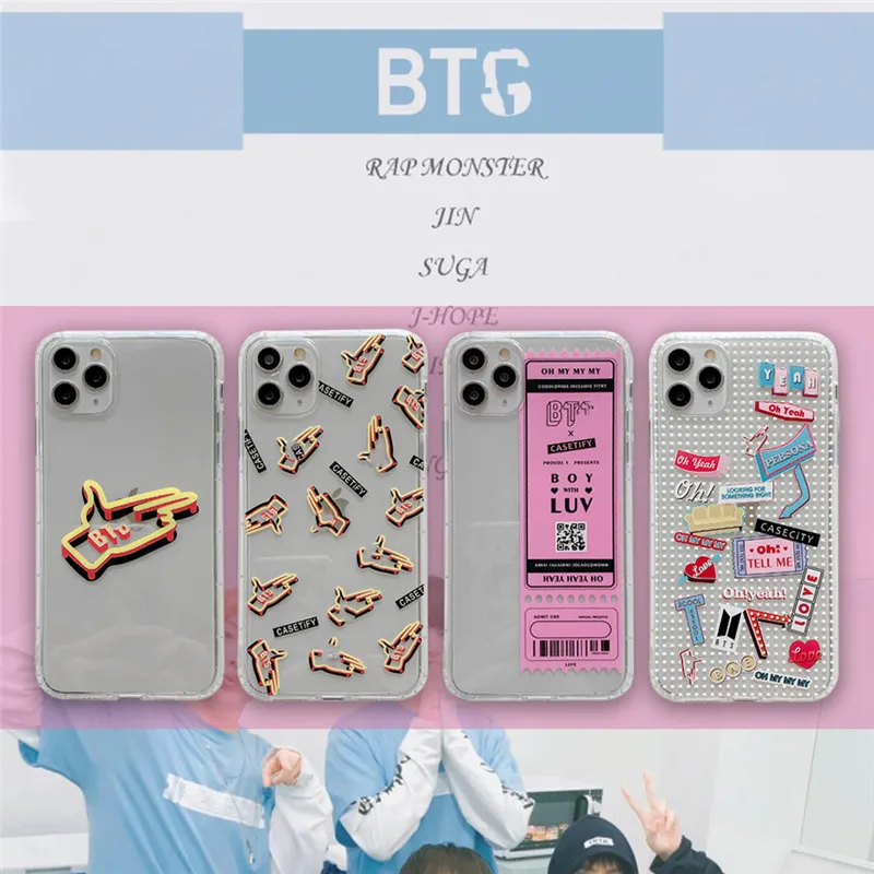 

Clear soft case for iphone 11 pro x xs max xr 8 7 plus SE 2020 silicone phone cover fashion Korea boy Cartoon coque fundas