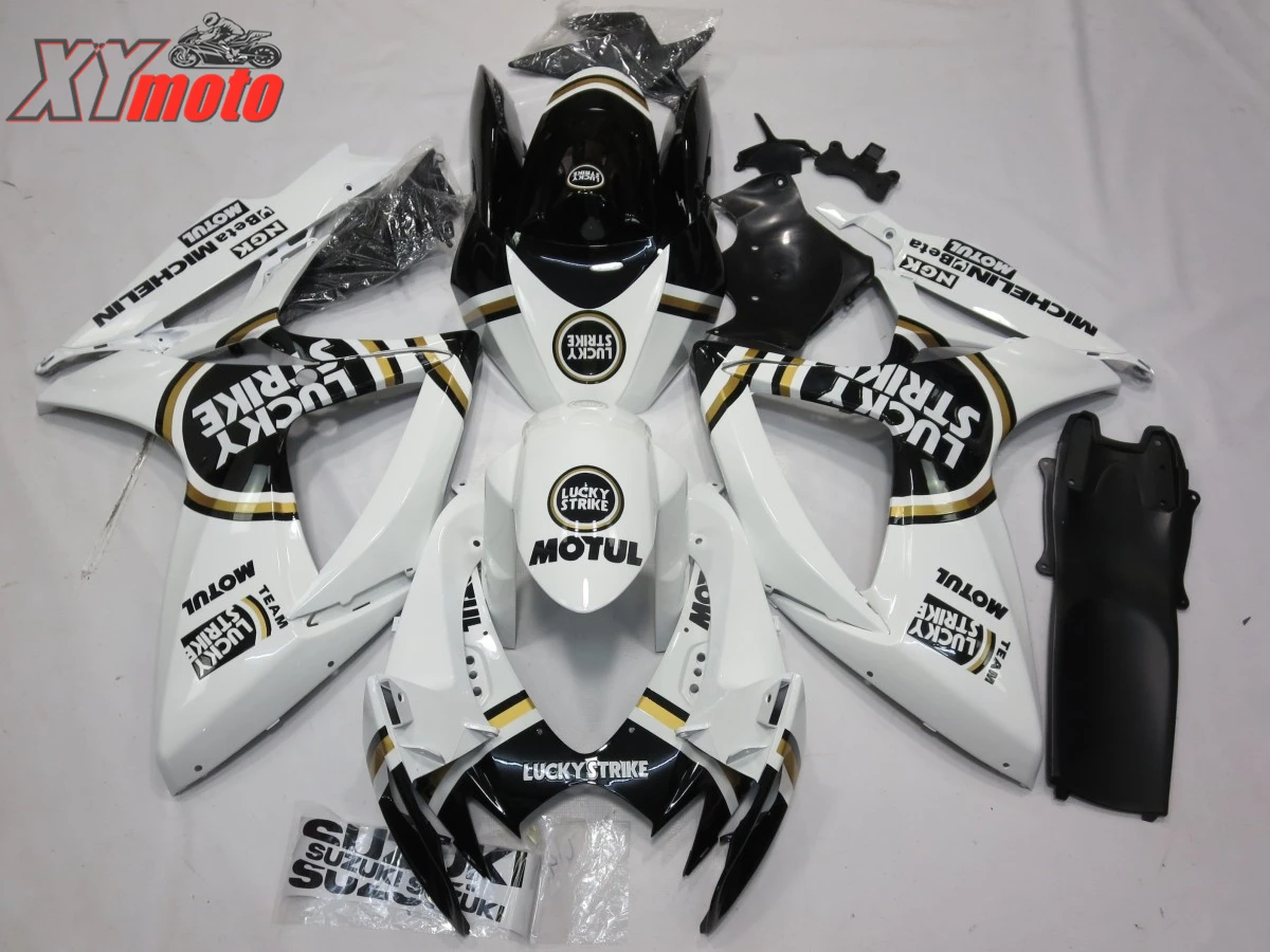 

Motorcycle Fairing Kit For Suzuki GSXR600 GSXR750 K6 K7 06-07 Injection ABS Fairings K6 2006-2007 White Lucky Strike Bodyworks