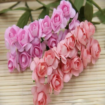 

144pcs/Package Mini Multicolor Artificial Foam Rose Bouquet Simulation Wedding Home Decoration DIY Fake Flower
