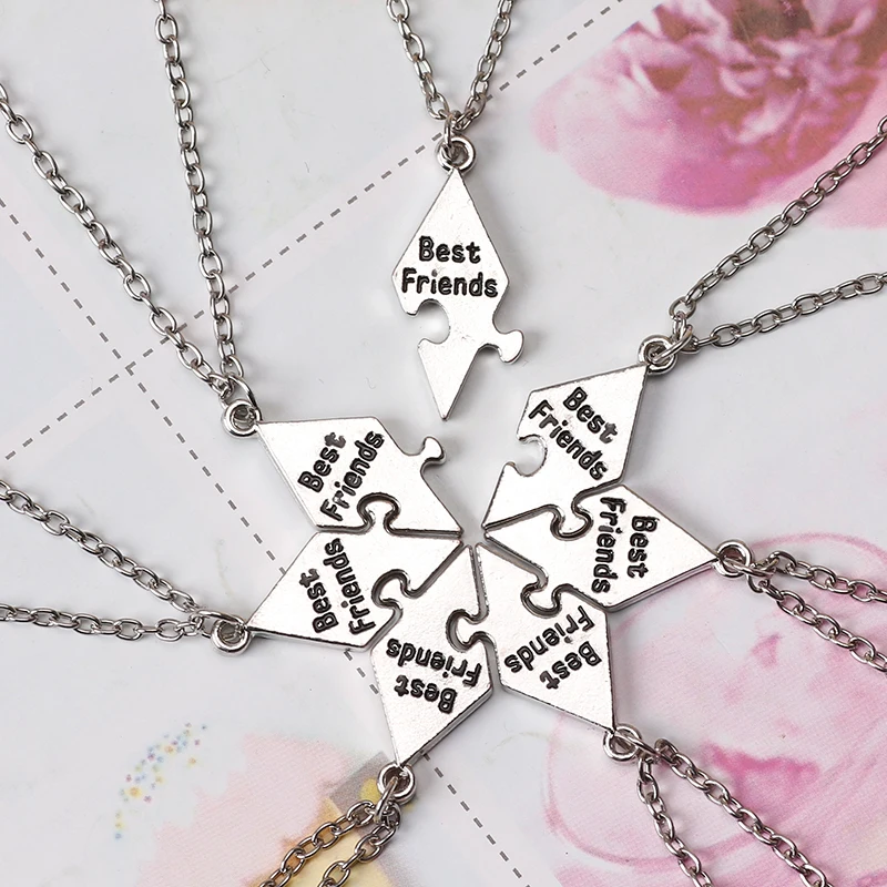 Conjunto de 7 piezas de costura para mejor amiga, collar de buen amigo, colgante de Bff, collar con letras, regalo de cumpleaños de moda - AliExpress y accesorios