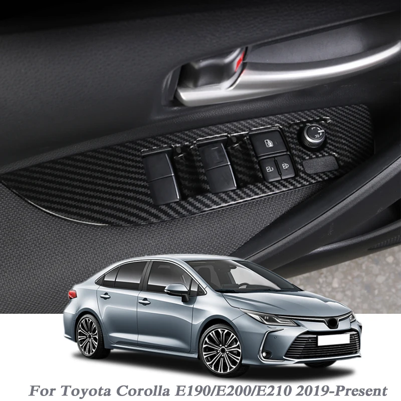 Автомобильный Стайлинг для Toyota Corolla E190 E200 E210-Н. В., внутренние двери, окна, переключатель, блестящая наклейка, аксессуары для интерьера