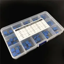 15 значений 75 шт. 3296 Вт потенциометр комплект высокой точности переменный резистор 500~ 205 50 Ом~ 2 м с коробкой для хранения