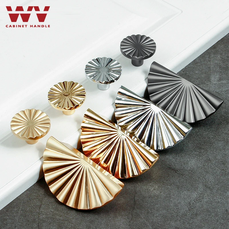 WV Gold Kitchen Door Handles For Furniture Kitchen Cupboard Closet Drawer Home Decoration