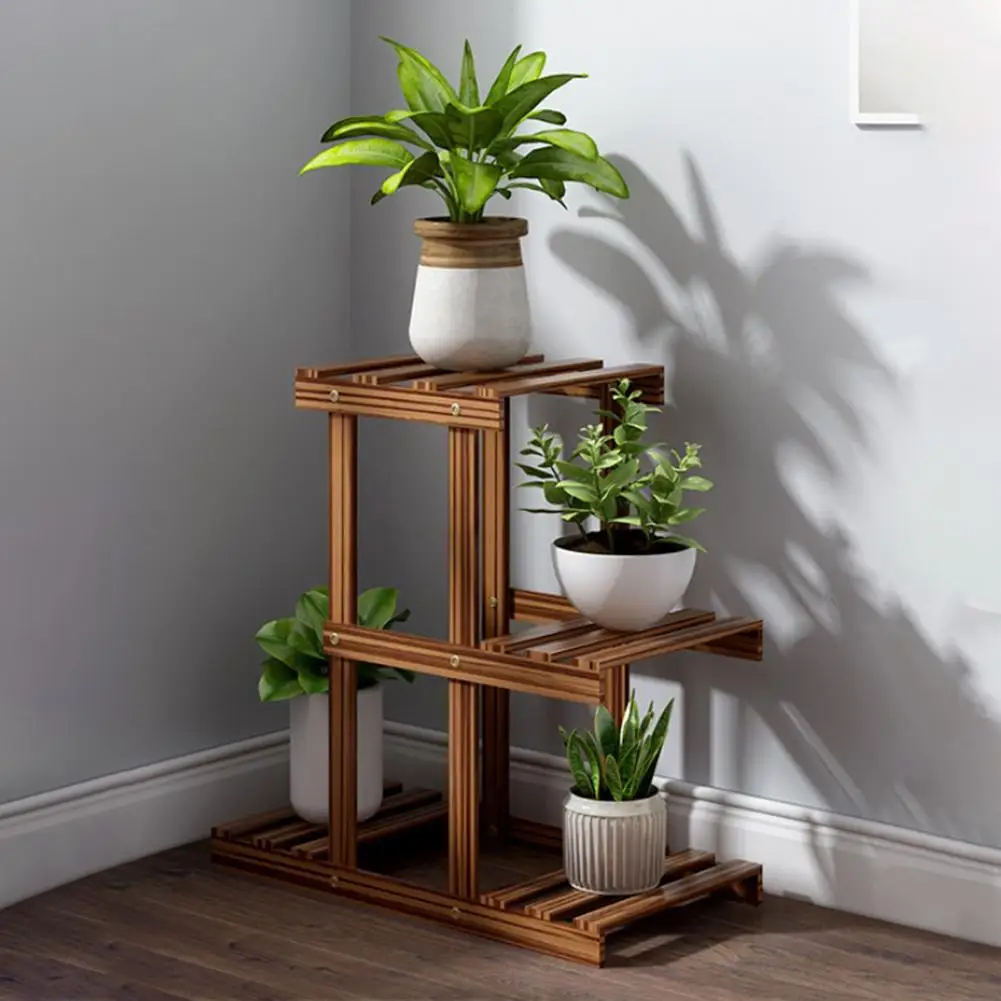 Wooden Plant Stand Flower Shelves Pot Planter Holder Display Outdoor Corner 