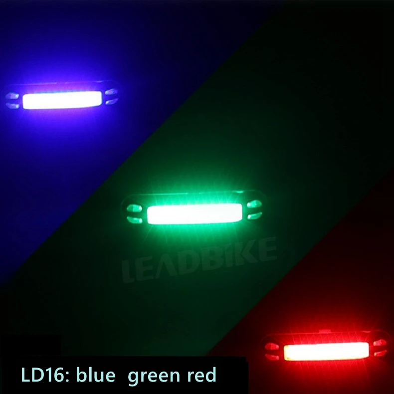 Leadbike велосипедный задний светильник USB Перезаряжаемый светодиодный светильник 3 цвета Предупреждение велосипедный задний светильник - Цвет: LD16