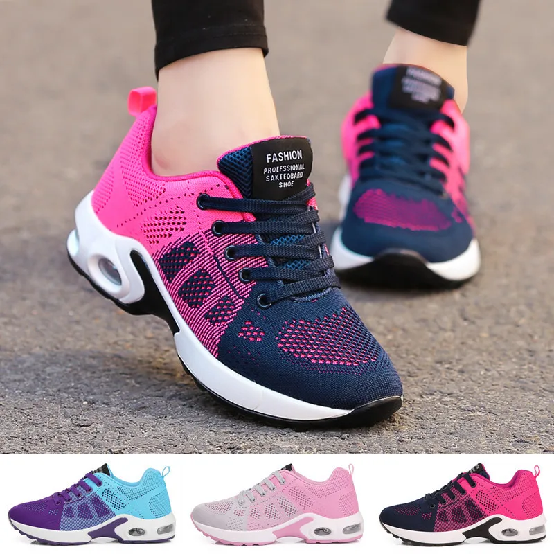 

Women's Vulcanize Shoes Summer Breathable Women's Sneakers Air Cushion Cushioning Lace-up Sports Footwear кроссовки женские