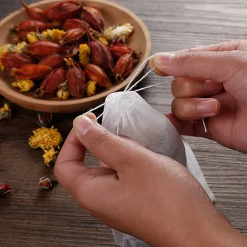 

1000pcs vacuum Tea Bag Non-Woven Fabrics spice herbal powder Storage Bag String Heat Seal Filter Paper Herb Loose