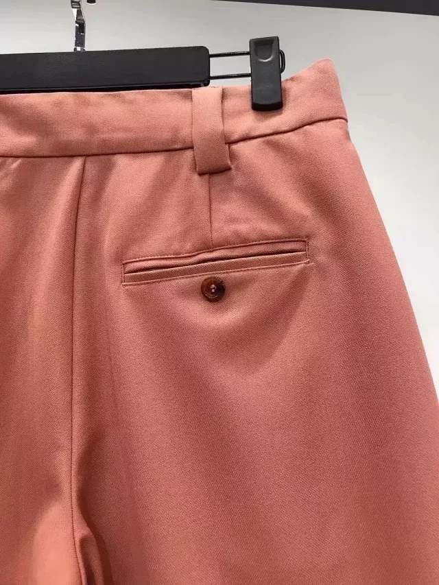 Скандинавский Женский комплект из 2 предметов офисный женский розовый шерстяной однотонный Блейзер/брюки