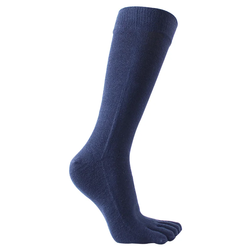 Мужские носки с отдельными пятью пальцами ног, эластичные, дышащие, одноцветные, хлопковые, длинные носки, Осень-зима, теплые мужские носки - Цвет: DH