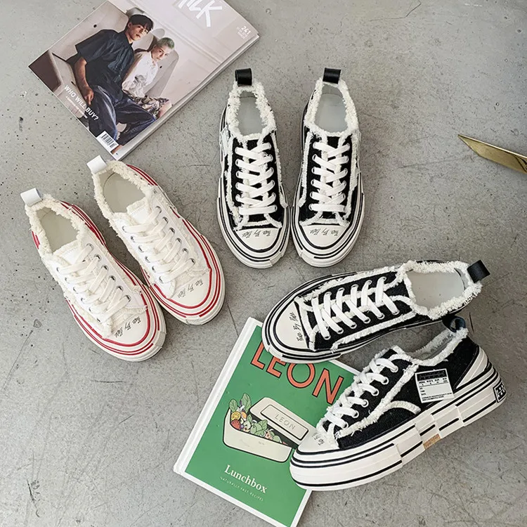 

2019 Van Ness Celebrity Style Joint Online Celebrity Canvas Shoes Versatile Low Top qi gai xie Shoes Autumn New Style WOMEN'S Sh