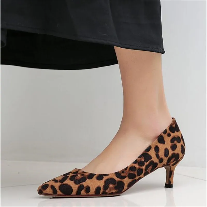 Dames Hakken 7/5/3Cm Luipaard Print Hoge Hakken Maat 33 41 Femme Pompes  Flock Schoenen vrouw Hoge Hak Schoenen Escarpins Femme|Damespumps| -  AliExpress