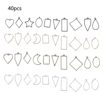 

Assorted Geometric Pressed Flower Resin Frame Pendant Blank Charm Jewelry Making