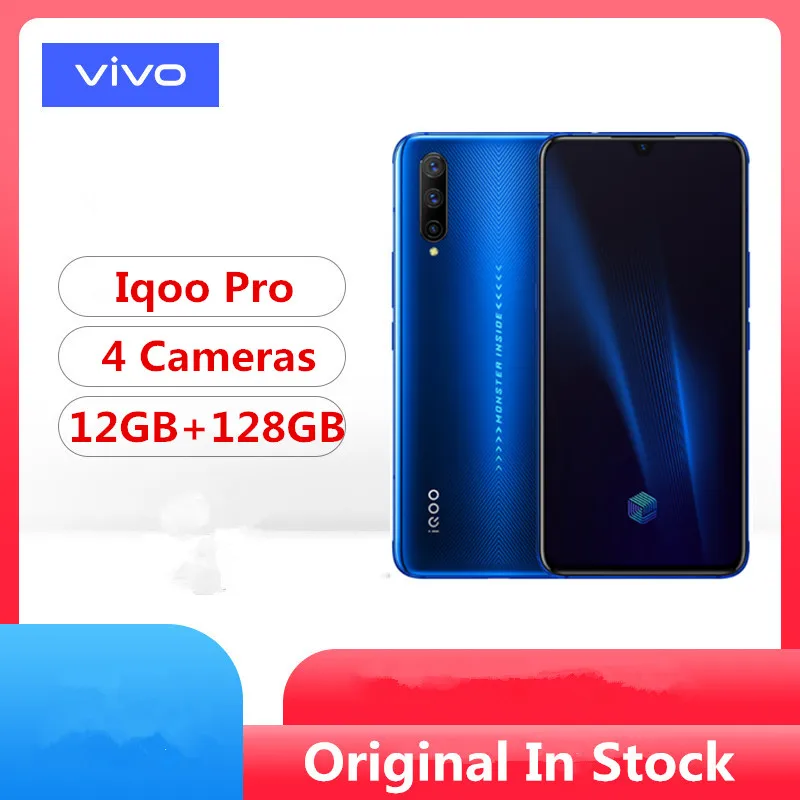 Оригинальный мобильный телефон Vivo IQOO Pro 4G Snapdragon 855 Plus Android 9 0 экран 6 41 дюйма 12 Гб ОЗУ