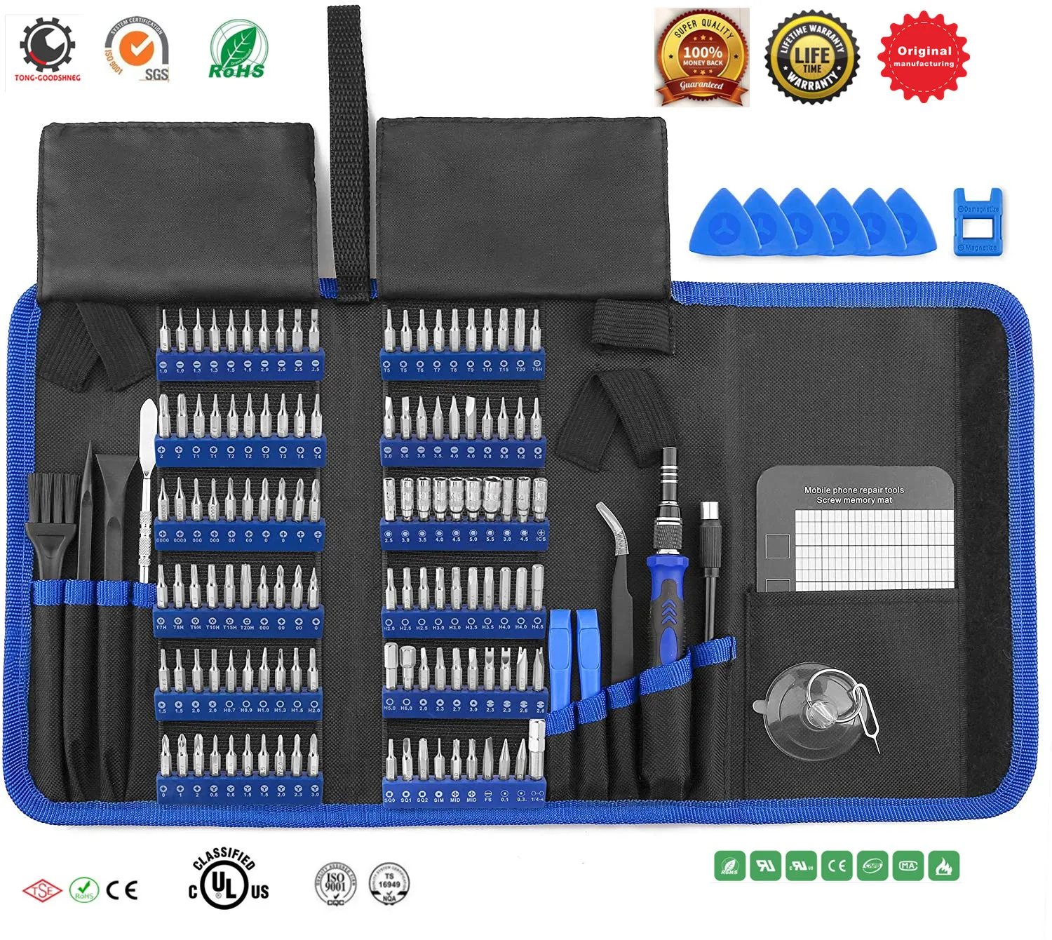 PC MacBook and Other Electronics Bovidix 190404101 Professional Electronics Repair Tool Set for iPhone Tablet 41 PC Precision Screwdriver Bit Set