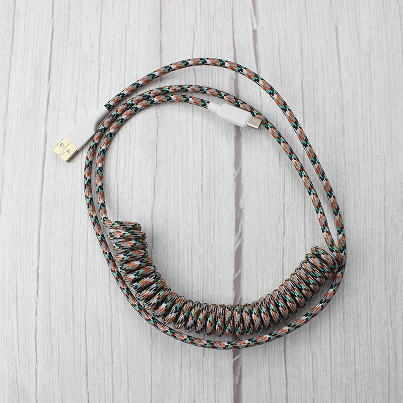IDOBAO Nylon Usb C Port Coiled Cable Wire Mechanical Keyboard USB Cable Type C USB Port 3