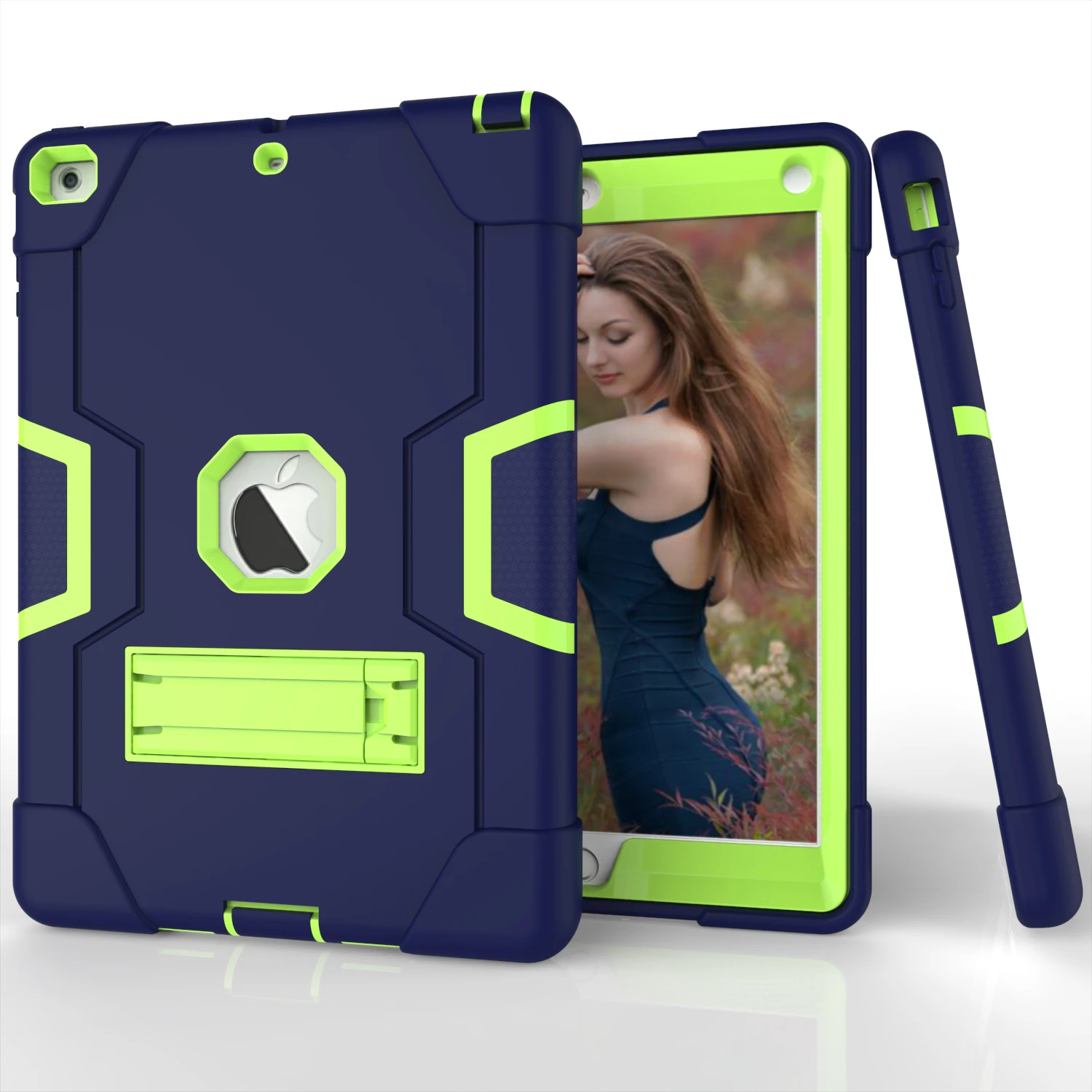 Armor Case For iPad 4 3 2 9.7 Heavy Duty Silicone TPU+ PC Hard Stand Drop Shock Proof+ Screen Protector IP71