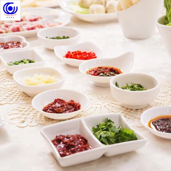 

White plastic Melamine Sauce Dish Small Nut Sushi Dessert Bowl Imitation Porcelain Ceramic Seasoning Dipping Tableware