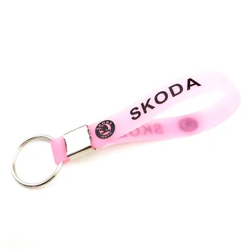 

Luminous pink women girls Key Holder Gift Key chains KeyRings For skoda octavia fabia rapid yeti superb octavia a 5 a 7 2 Auto