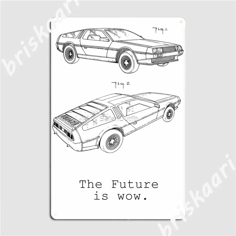 Il Futuro È Wow. Auto Del Futuro. Targhe In Metallo Club Party Printing Targhe Per La Casa Targhe In Metallo Poster