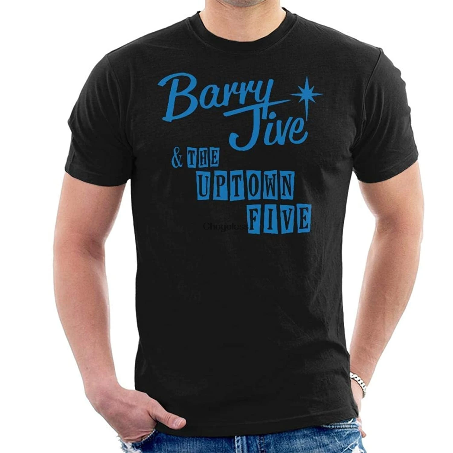 Высококачественная Мужская футболка с надписью Barry Jive and The Uptown Five |