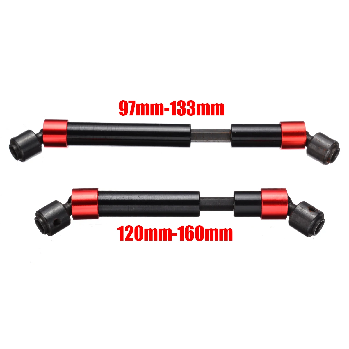 High Quality 2pcs Red Black Reinforced Universal Joint Metal Drive Shaft For RC Car Part Accessories 1 High Quality 2pcs Red Black Reinforced Universal Joint Metal Drive Shaft For RC Car Part Accessories 4