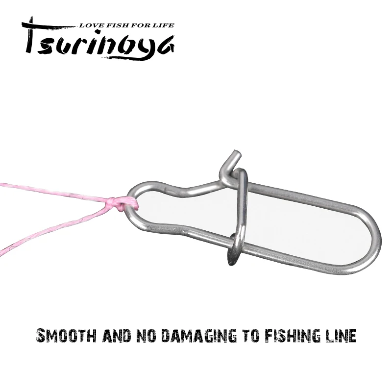 TSURINOYA Fishing Snaps Stainless Steel Hard Lure Connector 100PCS Solid Safety Pin Barrek Hook Lock Clip Accessories fishing accessories fishing line connectors fishing tools fishing tool fishing tackle
