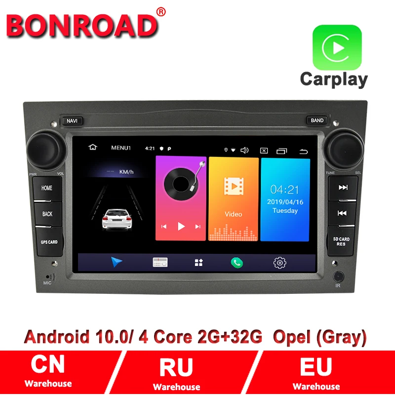 Автомобильный мультимедийный плеер Bonroad проигрыватель на Android 10 0 с GPS без dvd для Opel