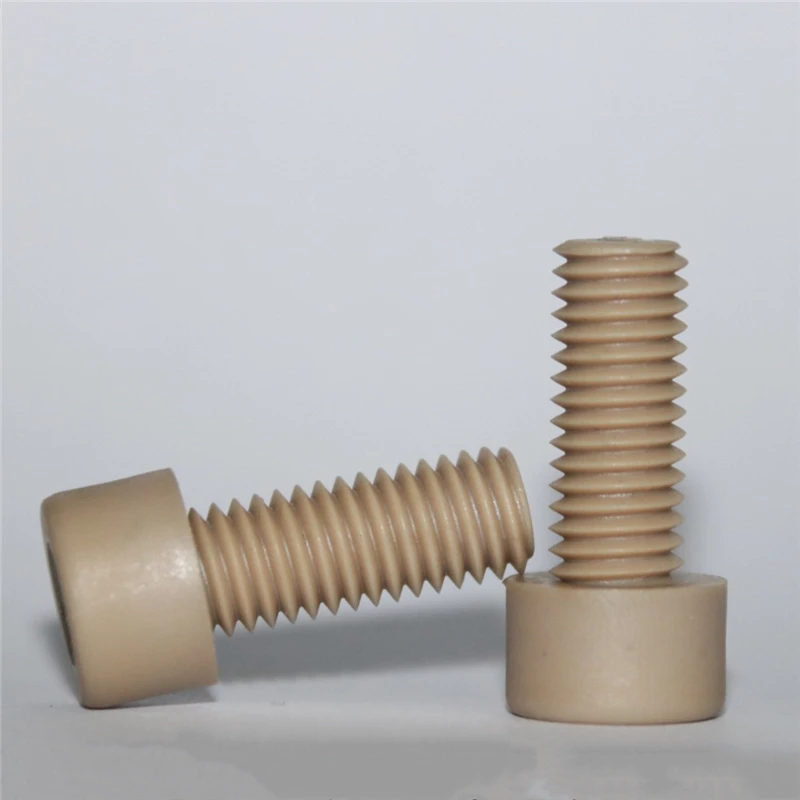 peek polyetherketone plastico sextavado soquete cabeca parafuso 04