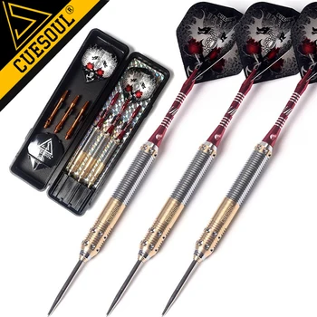 

CUESOUL 23g 25g 27g Professional Steel Tip Darts Set 3pcs/set 162mm Dragon Serial dart With White Drgon Dardos Feather