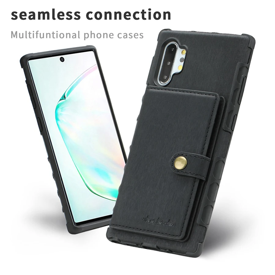 Luxury Leather Phone Wallet Case For Samsung Galaxy Note10 Plus 8 9 S10 9 8 plus PC TPU Cover For samsung s10 9 8 note10 8 case