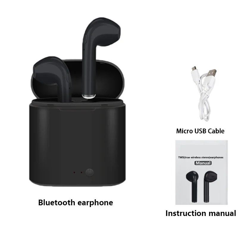 black have BOX I7s TWS беспроводной bluetooth-наушник наушники I7 спортивные наушники гарнитура с микрофоном для смартфона iPhone Xiaomi Samsung Huawei HTC - Цвет: black have BOX