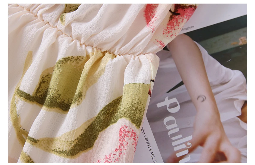 Women Halter Floral Playsuits Holiday flower overalls bohemian off shoulder beach jumpsuits wide leg chiffon rompers G1373