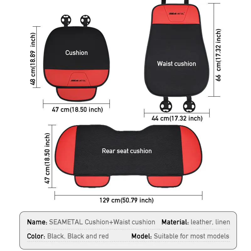 Flax Car Seat Cover Set Universal Linen Vehicle Seat Cushion