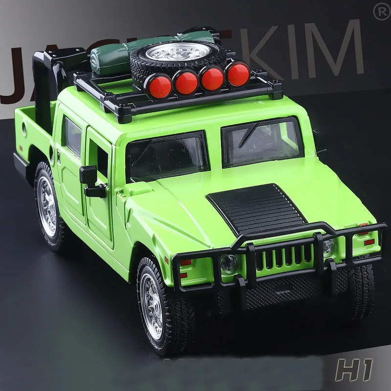 1:32 H1 SUT внедорожный литой автомобиль из металлического сплава модель игрушки с вытягиванием назад звуковой светильник для детей игрушки подарки