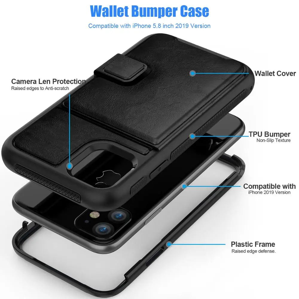 Кожаный чехол для телефона iPhone 11, слот для карт, противоударный чехол для iPhone XS MAX XR 8 7Plus 11 Pro Max, роскошные мягкие чехлы-бумажники