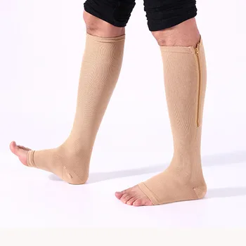 

Women Fitness Zipper Compression Socks Zip Leg Support Knee