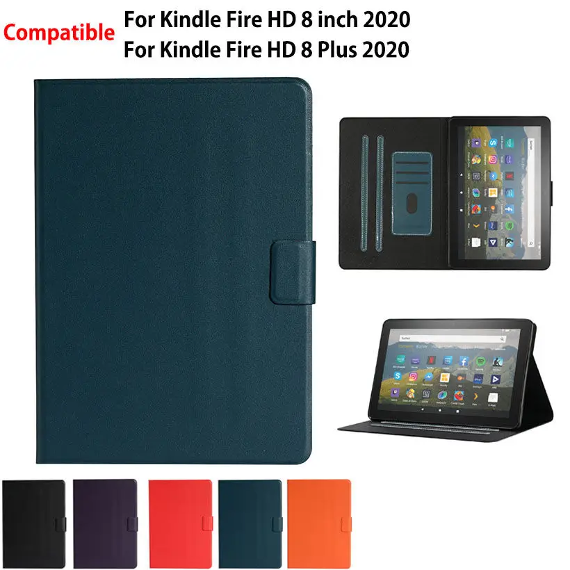 Funda Per Amazon Fire Hd 8 2020 Custodia Cover Per Fire Hd 8 Plus 2020 Coque Custodia Protettiva In Pelle Pu In Silicone Capa Shell