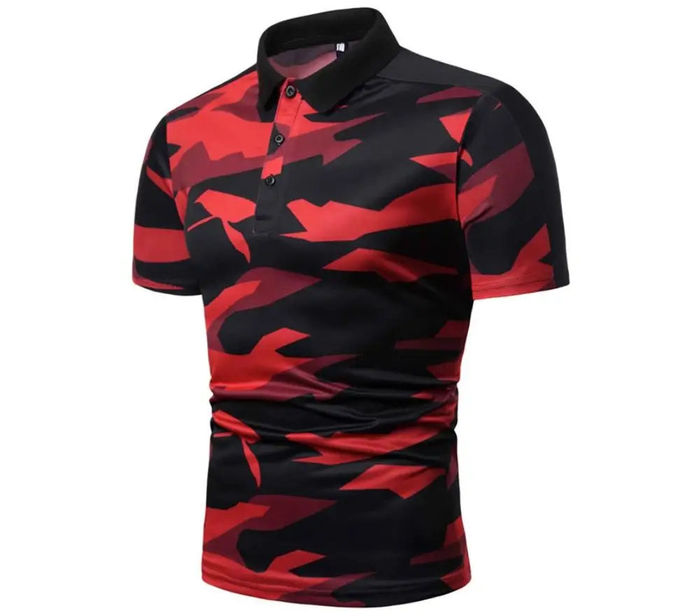Для мужчин camisa polo рубашка Для мужчин slim fit стильное джинсовое платье с коротким рукавом в стиле кэжуал военный камуфляж воротник рубашки на пуговицах верхняя часть одежды для Для мужчин