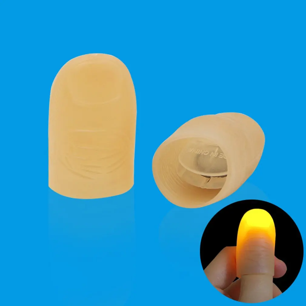 2 Pcs/ Pair Thumbs Led Light up Toys Kids Magic Trick Props Funny Flashing Fingers Fantastic Glow Toys Children Luminous Gifts