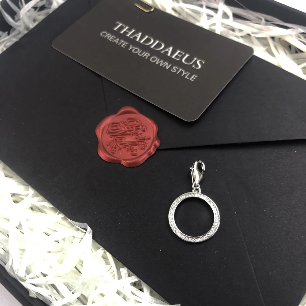 Circle Pave Charm Pendant Fit Bracelet Necklace Spring 925 Sterling Silver Perfect Minimalism Gift For Women Jewelry