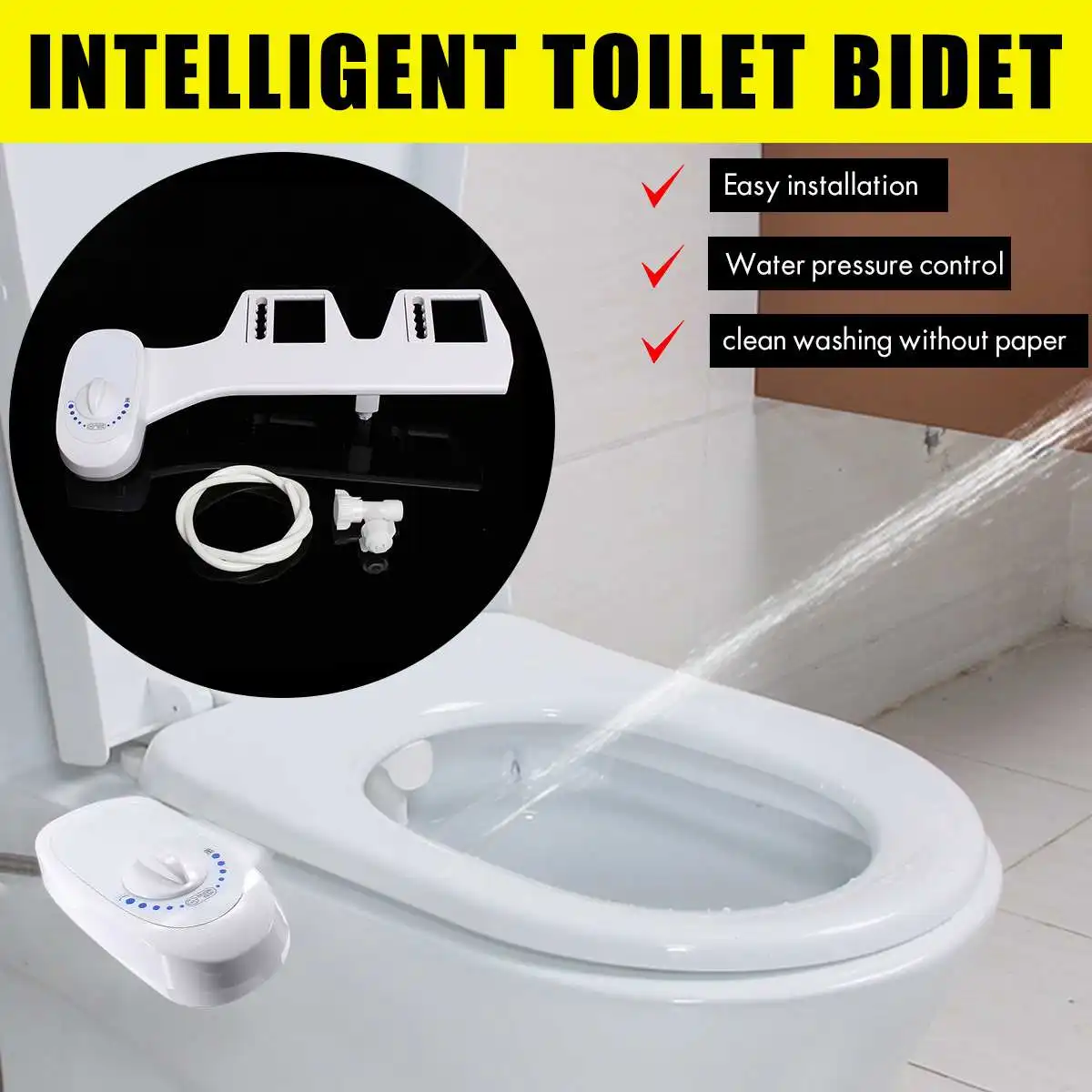 Bathroom Toilet Seat Bidet Sprayer Cold Water Non Electric Single Nozzle Adjustable Sprayer Nozzle Sprinkle 1/2